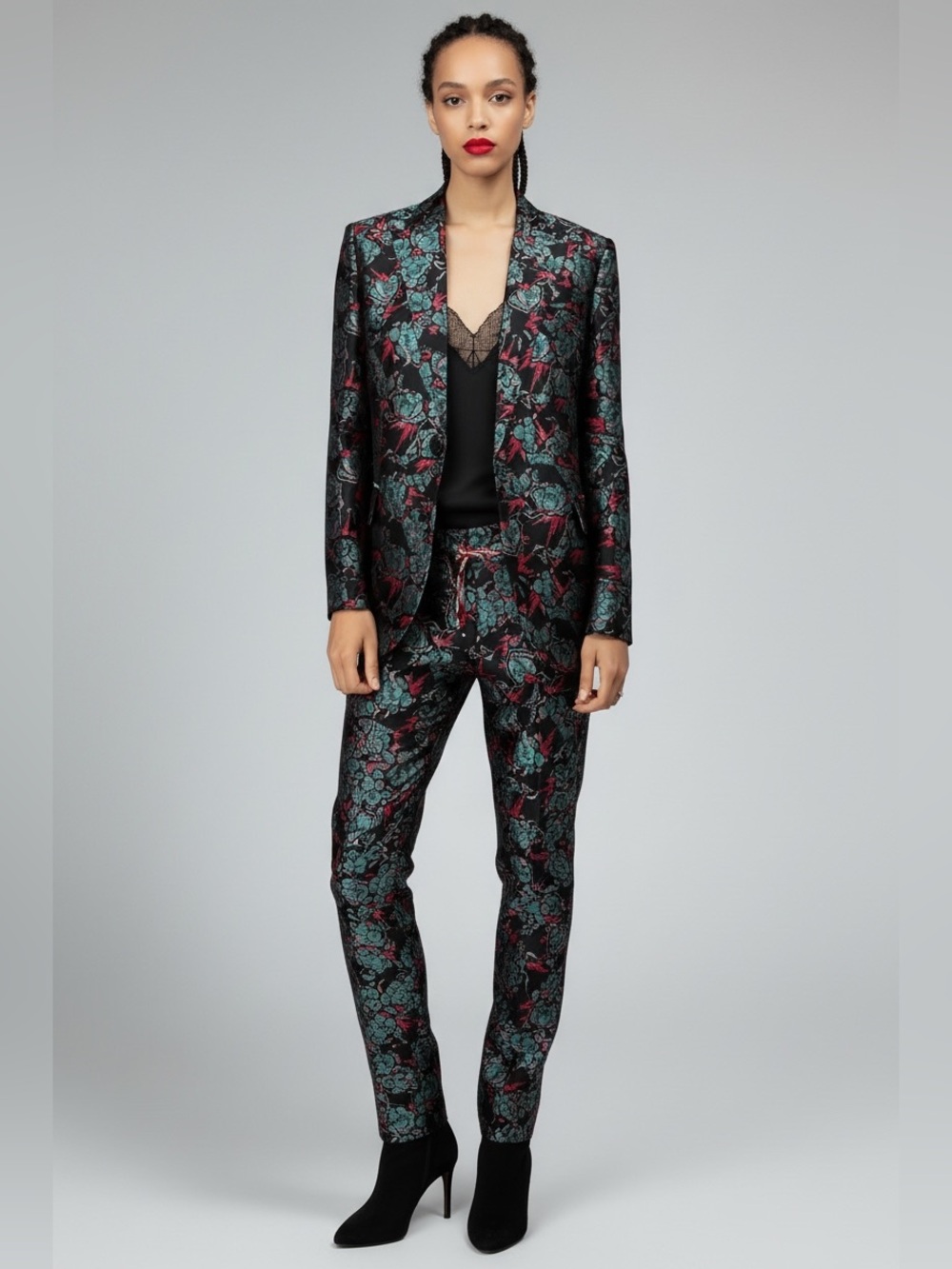 Zadig & Voltaire Black Floral Jacquard Blazer